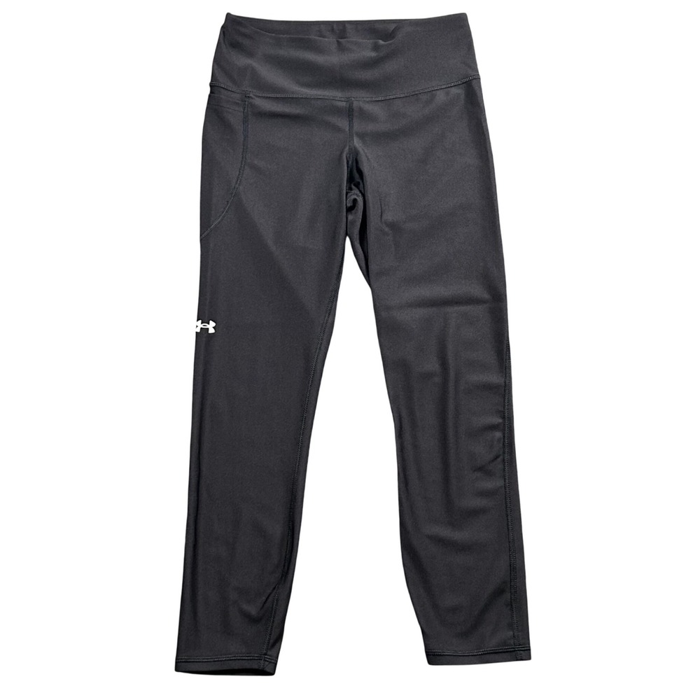 Under Armour HeatGear Compression Crop Leggings Black Athletic Gym Size M